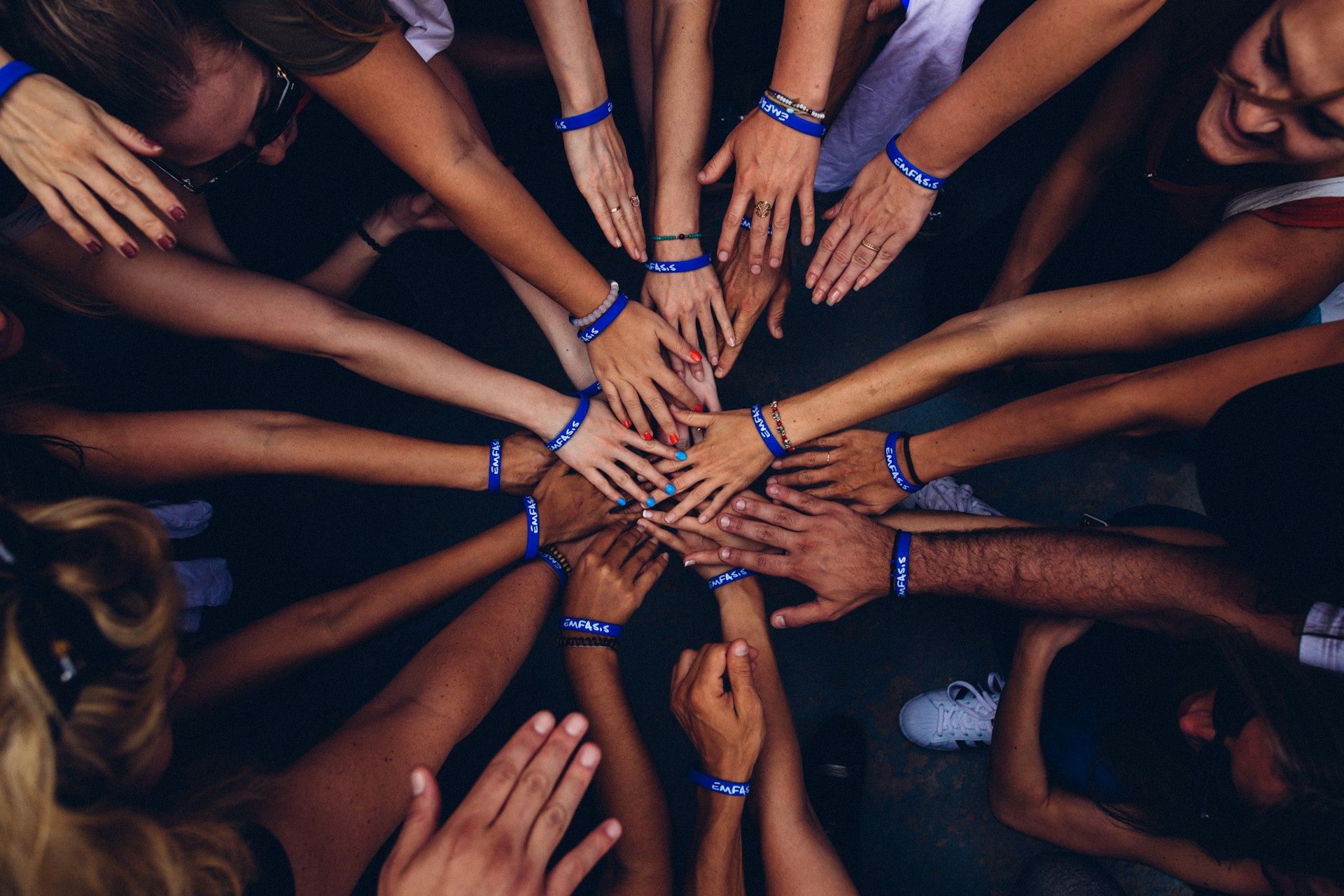 Hands together in partnership