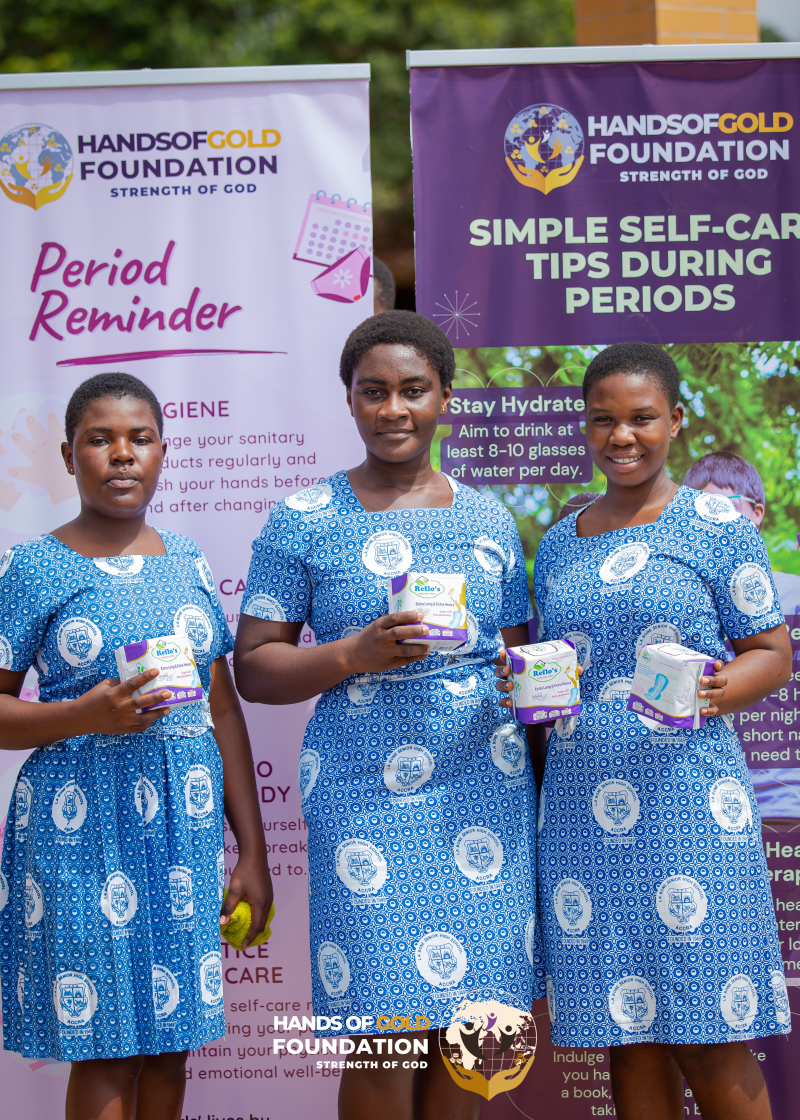 HOGF Presents Sanitary Pads & Educational Materials to Labone and Accra Girls SHS