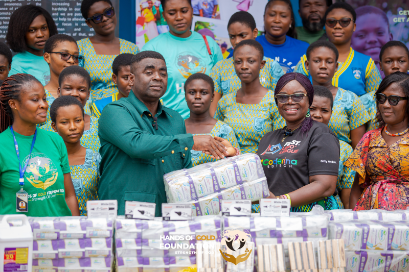 HOGF Presents Sanitary Pads & Educational Materials to Labone and Accra Girls SHS