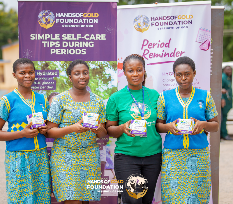 HOGF Presents Sanitary Pads & Educational Materials to Labone and Accra Girls SHS