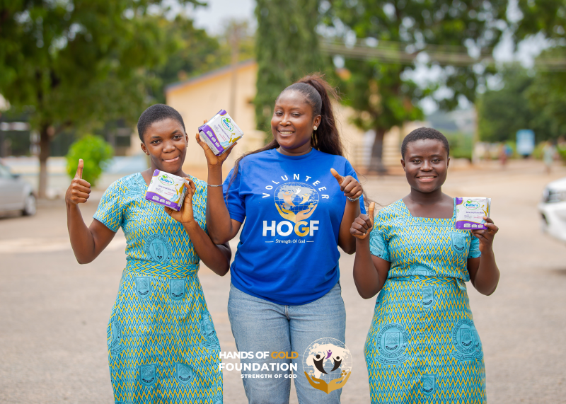 HOGF Presents Sanitary Pads & Educational Materials to Labone and Accra Girls SHS